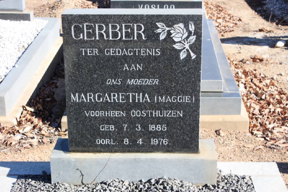 GERBER Margaretha nee OOSTHUIZEN 1885-1976