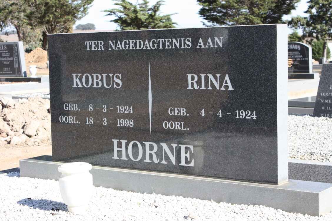 HORNE Kobus 1924-1998 &amp; Rina 1924