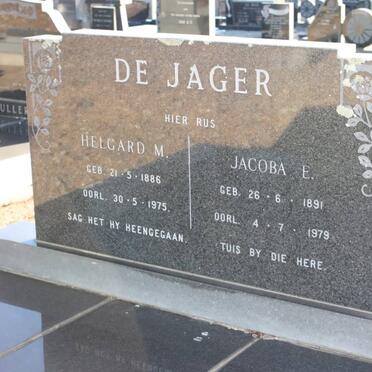 JAGER Helgard M., de 1886-1975 &amp; Jacoba E. 1891-1979