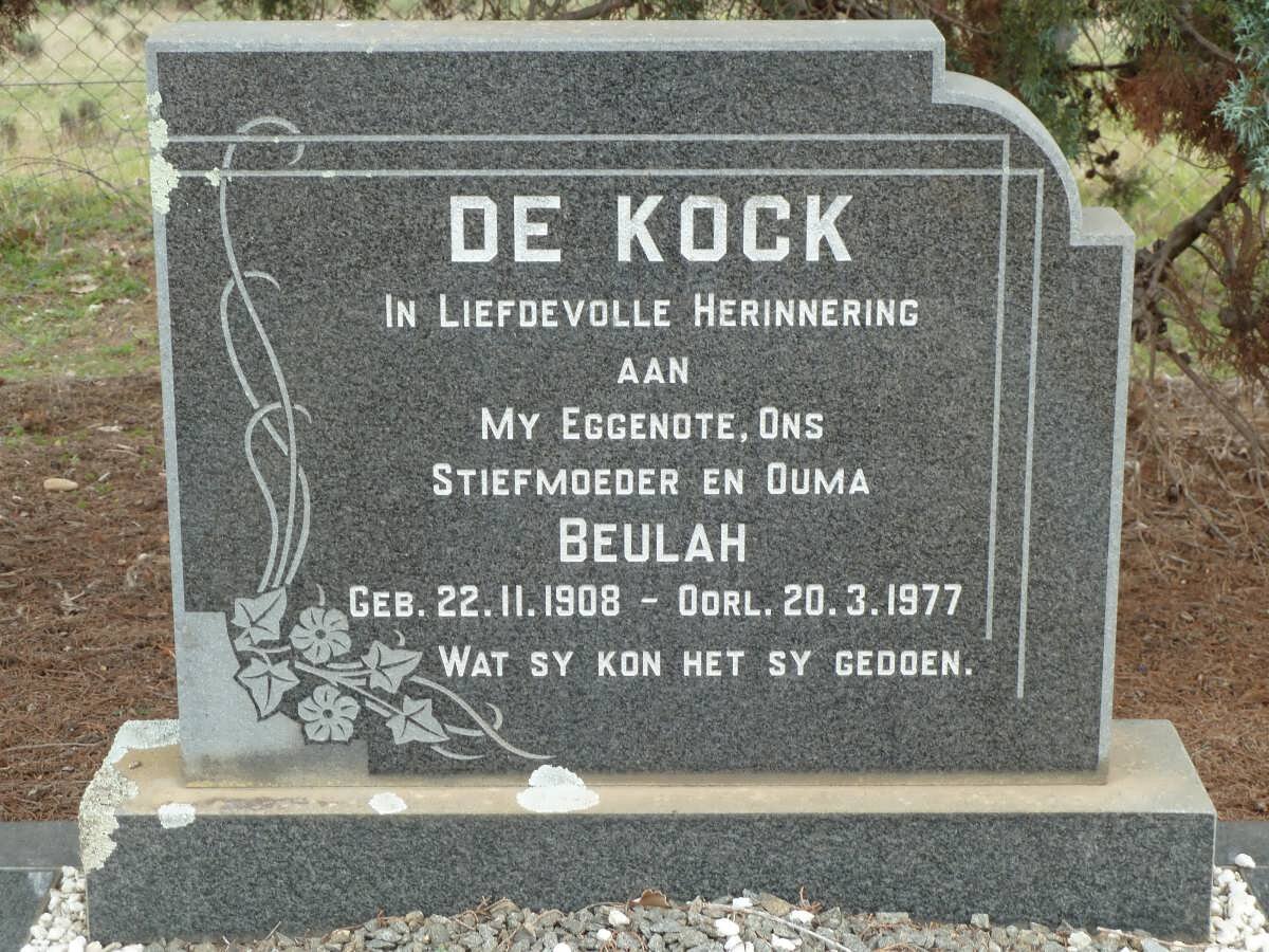 KOCK Beulah, de 1908-1977