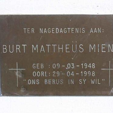 MIENIE Burt Mattheus 1948-1998