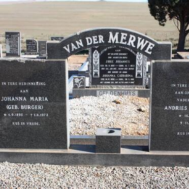 MERWE Andries Stephanus, van der 1905-1975 &amp; Johanna Maria BURGER 1895-1973