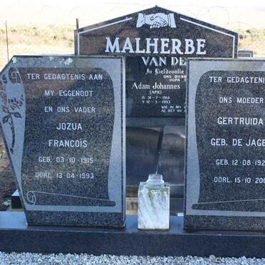 MALHERBE Jozua Francoïs 1915-1993 &amp; Gertruida DE JAGER 1923-2003