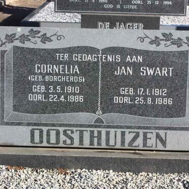 OOSTHUIZEN Jan Swart 1912-1986 &amp; Cornelia BORCHERDS