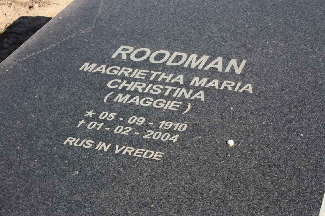 ROODMAN Magrietha Maria Christina 1910-2004