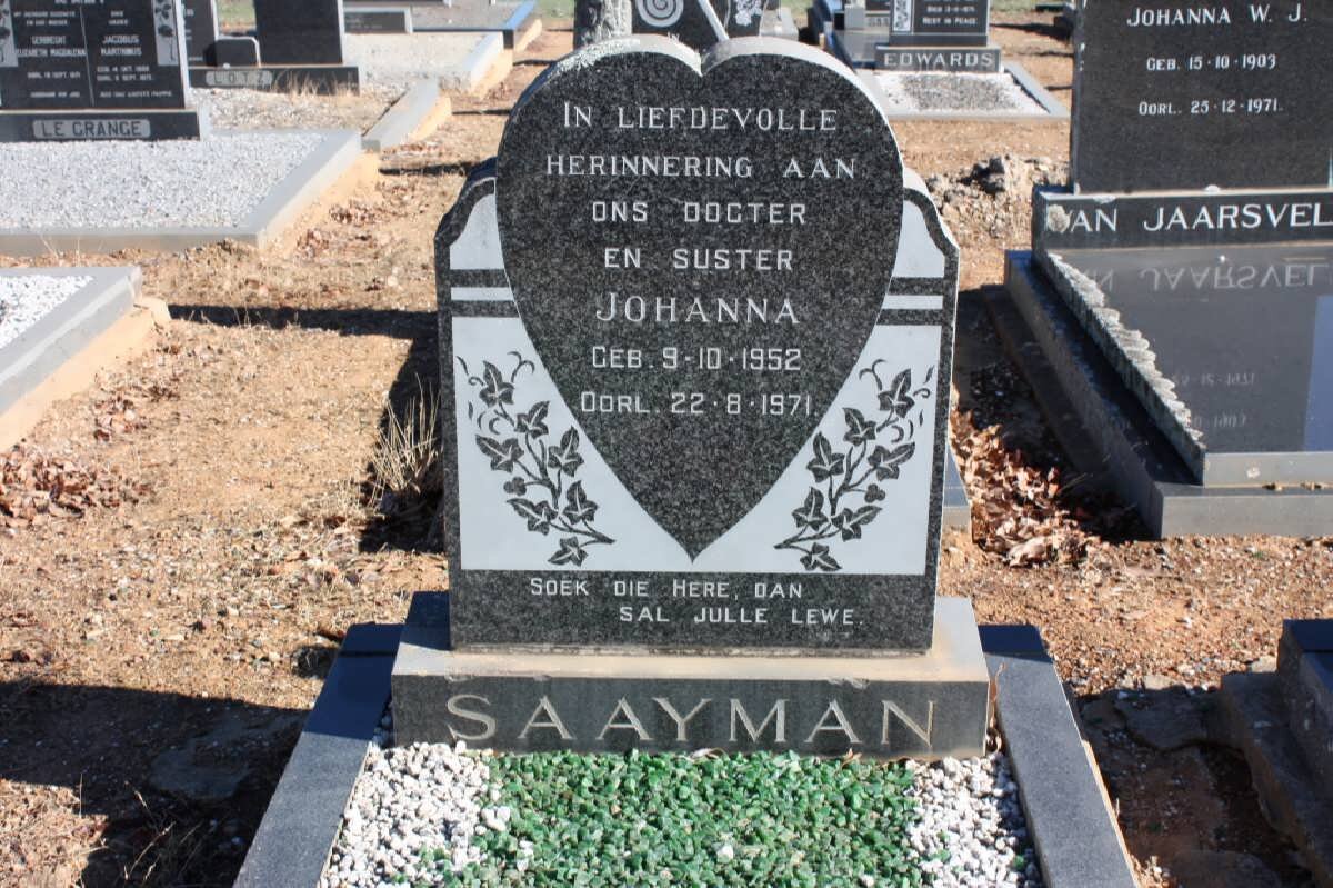 SAAYMAN Johanna 1952-1971