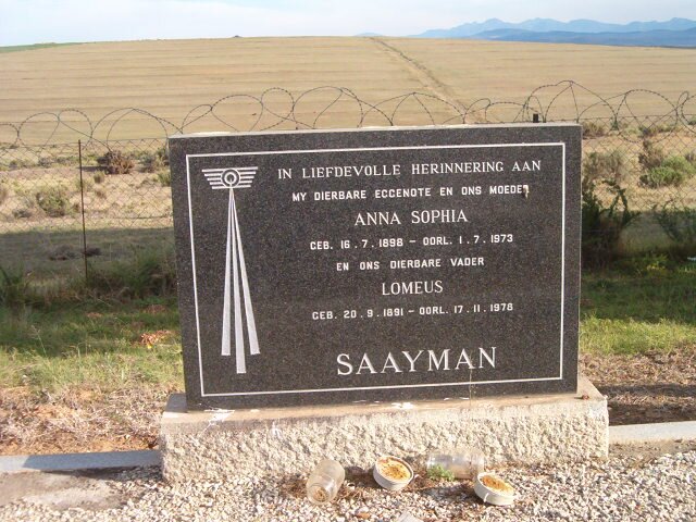 SAAYMAN Lomeus 1891-1978 &amp; Anna Sophia 1898-1973