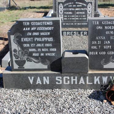 SCHALKWYK Evert Philippus, van 1905-1969 &amp; Anna Susanna 1919-2000