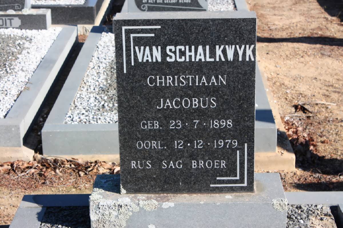 SCHALKWYK Christiaan Jacobus, van 1898-1979