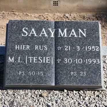SAAYMAN M.L. 1952-1993