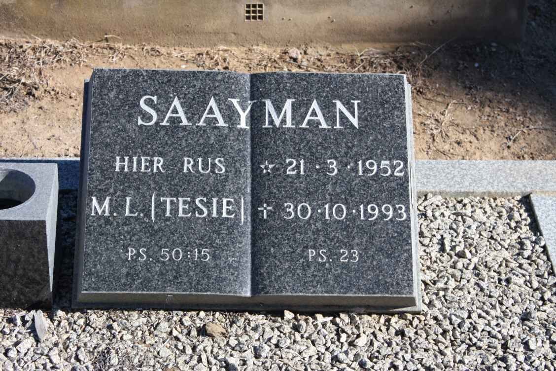 SAAYMAN M.L. 1952-1993