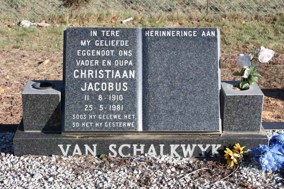 SCHALKWYK Christiaan Jacobus, van 1910-1981