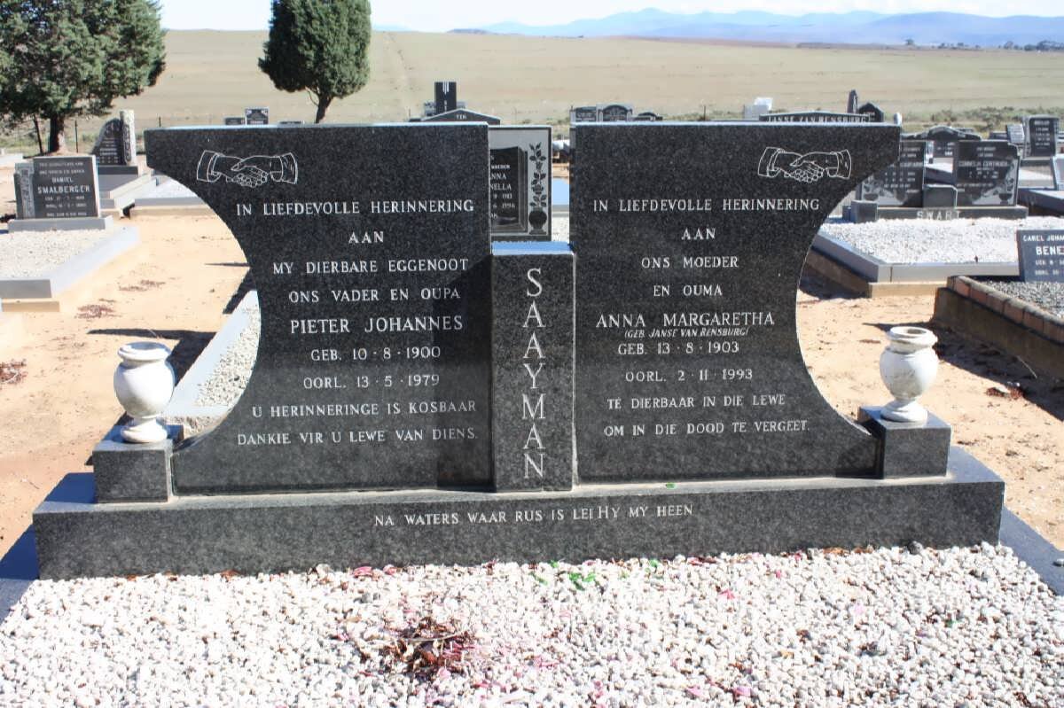 SAAYMAN Pieter Johannes 1900-1979 &amp; Anna Margaretha JANSE VAN RENSBURG 1903-1993