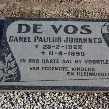 VOS Carel Paulus Johannes, de 1922-1990