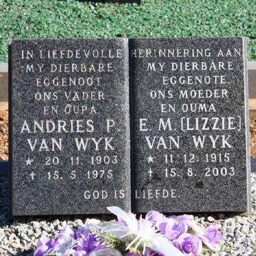 WYK Andries P., van 1903-1975 &amp; E.M. 1915-2003