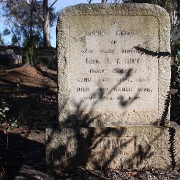 KING J.T. 1849-1928 nee CRONJE