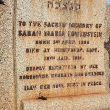 LOWENSTEIN Sarah Maria 1855-1914