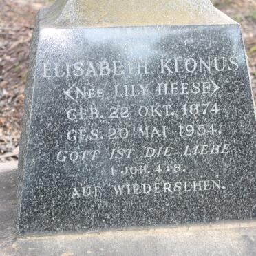 KLONUS Elizabeth nee HEESE 1874-1954