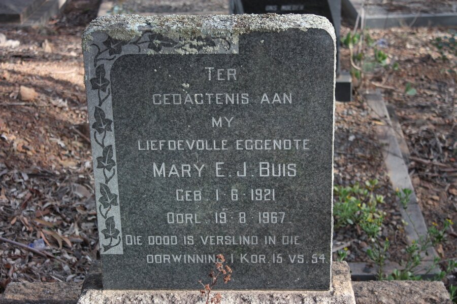 BUIS Mary E.J. 1921-1967