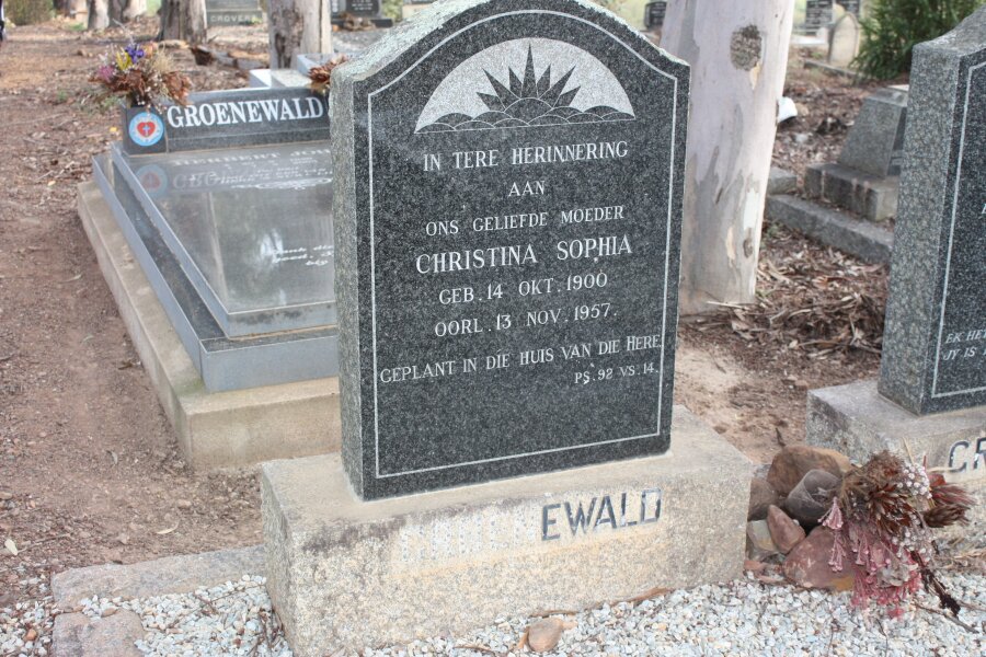 GROENEWALD Christina Sophia 1900-1957 