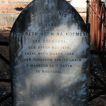 HOFMEYR Elizabeth Hermina 1875-1908