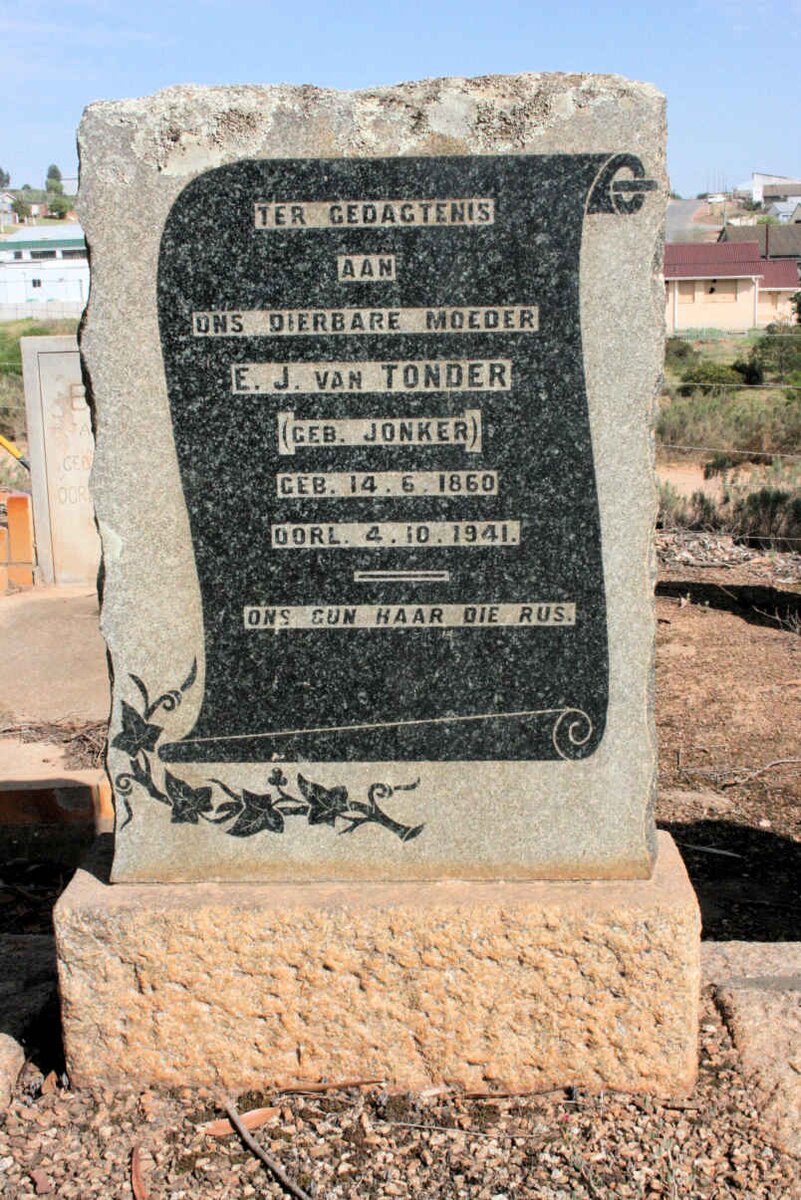TONDER E.J., van neé JONKER 1860-1941