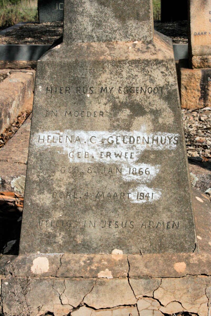 GELDENHUYS Helena C. neé ERWEE 1866-1941