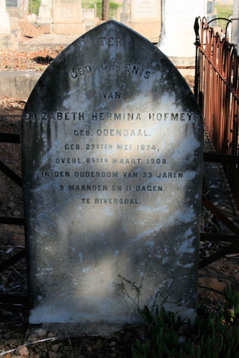 HOFMEYR Elizabeth Hermina 1875-1908