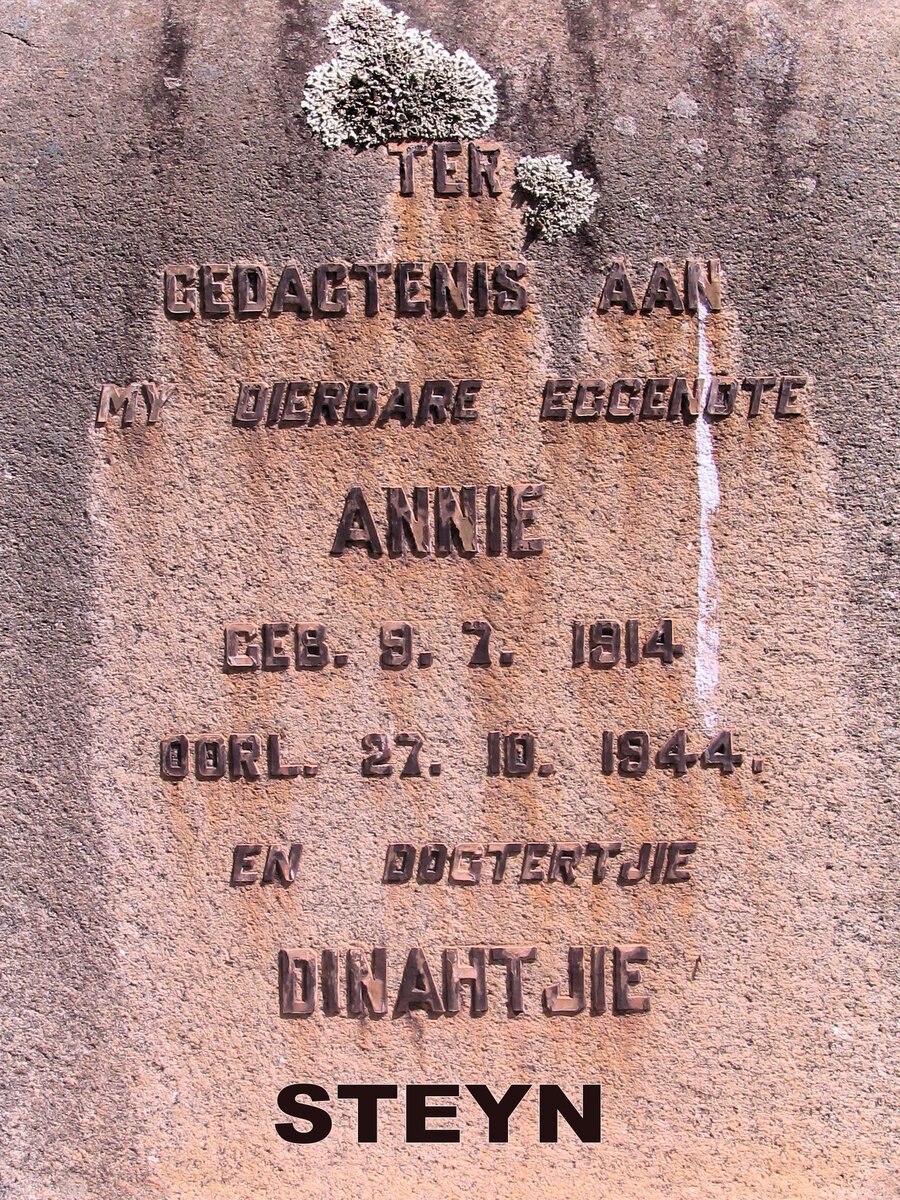 STEYN Annie 1914- 1944 :: STEYN Dinahtjie