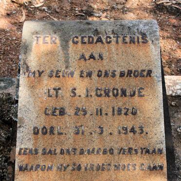 CRONJE S.I. 1920-1943