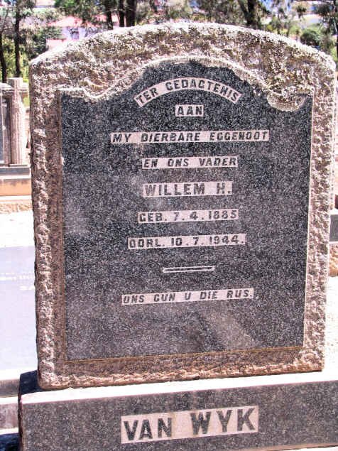 WYK Willem H., van 1885-1944