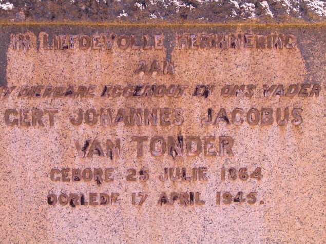 TONDER Gert Johannes Jacobus, van 1864-1945