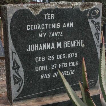 BENEKE Johanna M. 1879-1966