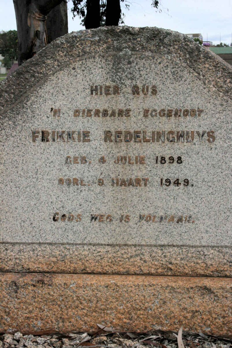 REDELINGHUYS Frikkie 1898-1949