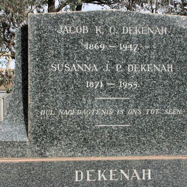 DEKENAH Johanna J.P. 1871-1955