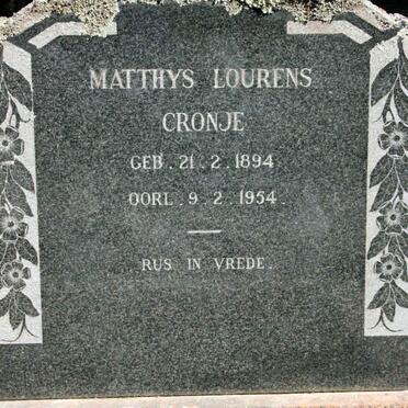 CRONJE Matthys Lourens 1894-1954