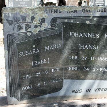 WYK Johannes M., van 1886-1969 &amp; Susara Maria 1891-1962