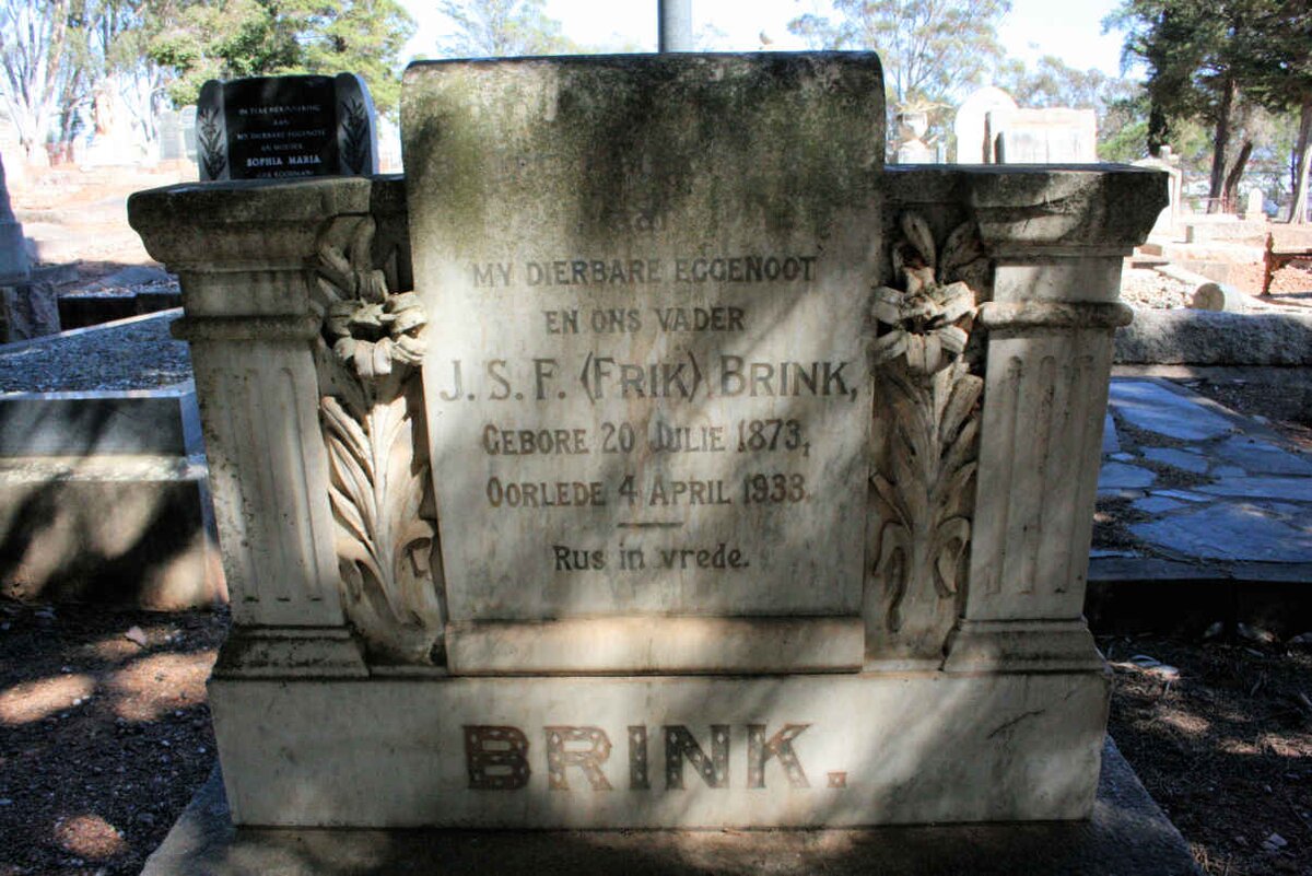 BRINK J.S.F. 1873-1933