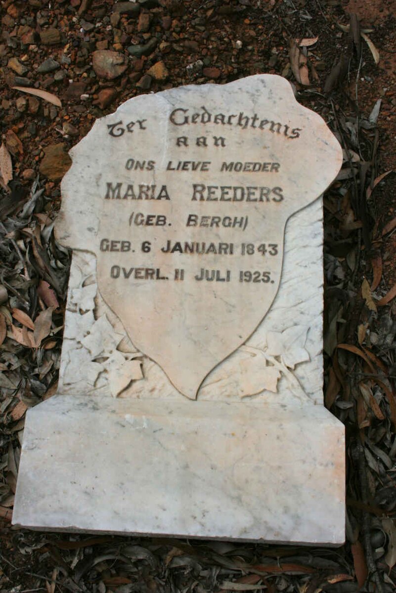 REEDERS Maria neé BERGH 1843-1925