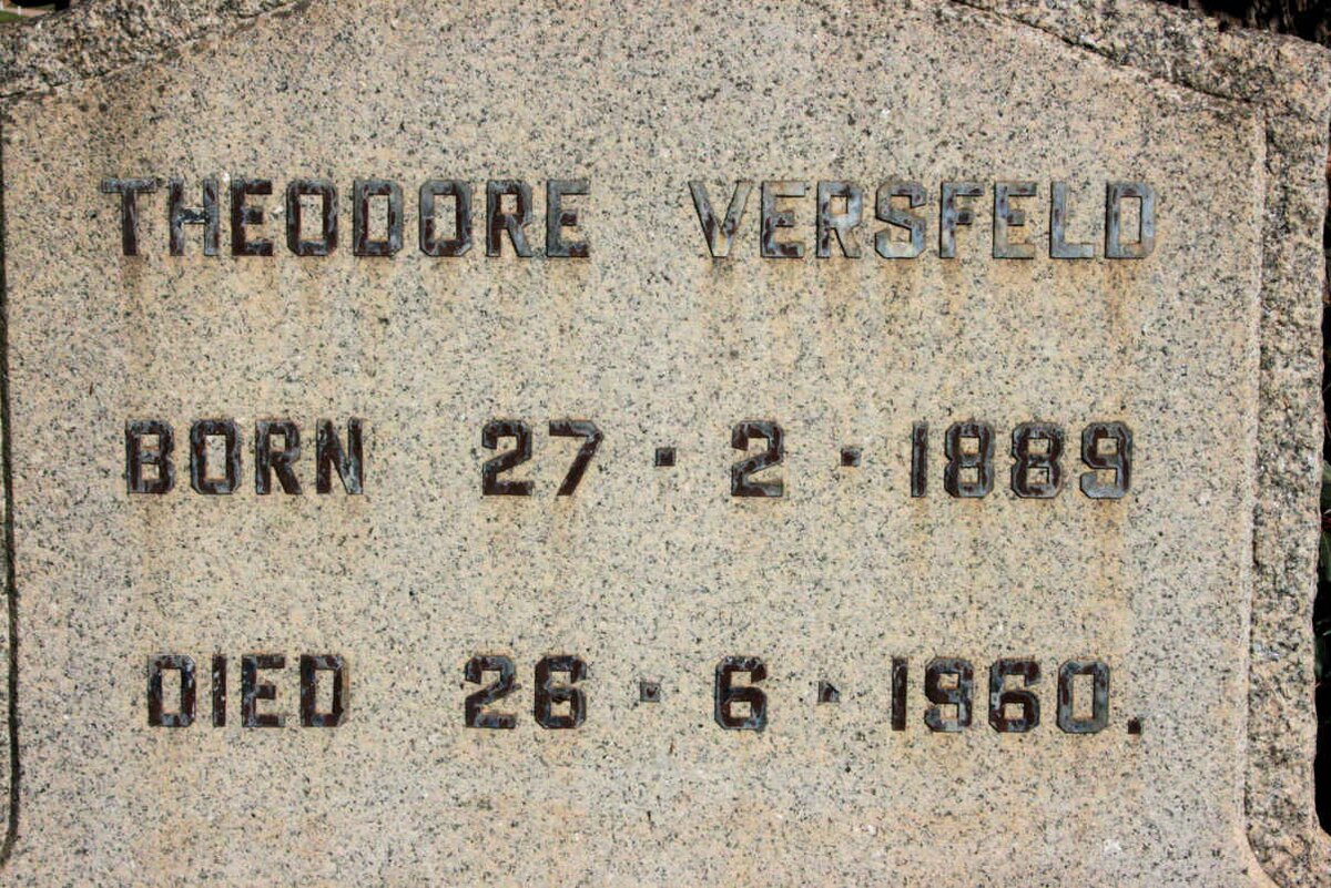 VERSFELD Theodore 1889-1960