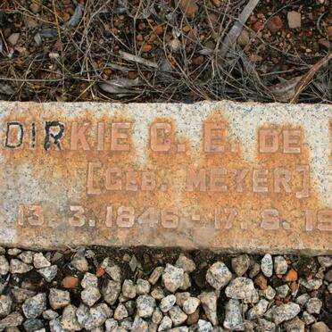 WIT Dirkie C.E., de neé MEYER 1846-1935
