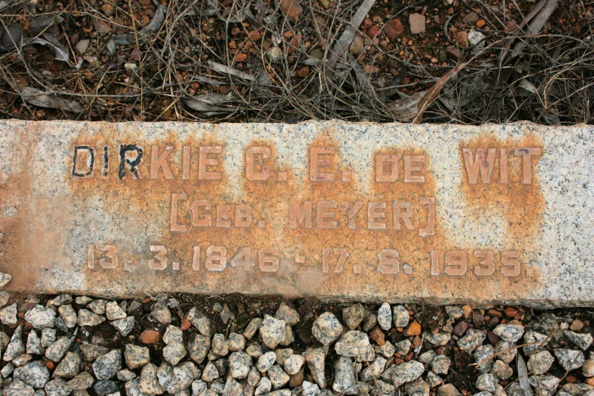 WIT Dirkie C.E., de neé MEYER 1846-1935