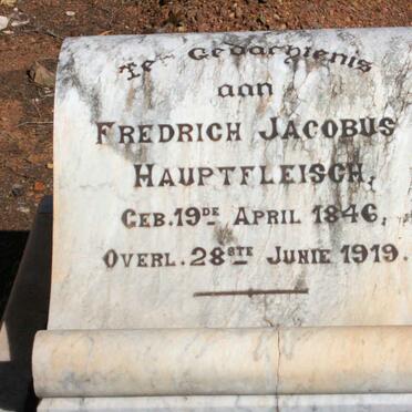 HAUPTFLEISCH Fredrich Jacobus 1846-1919