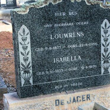 JAGER Louwrens, de 1877-1956 &amp; Isabella 1873-1970