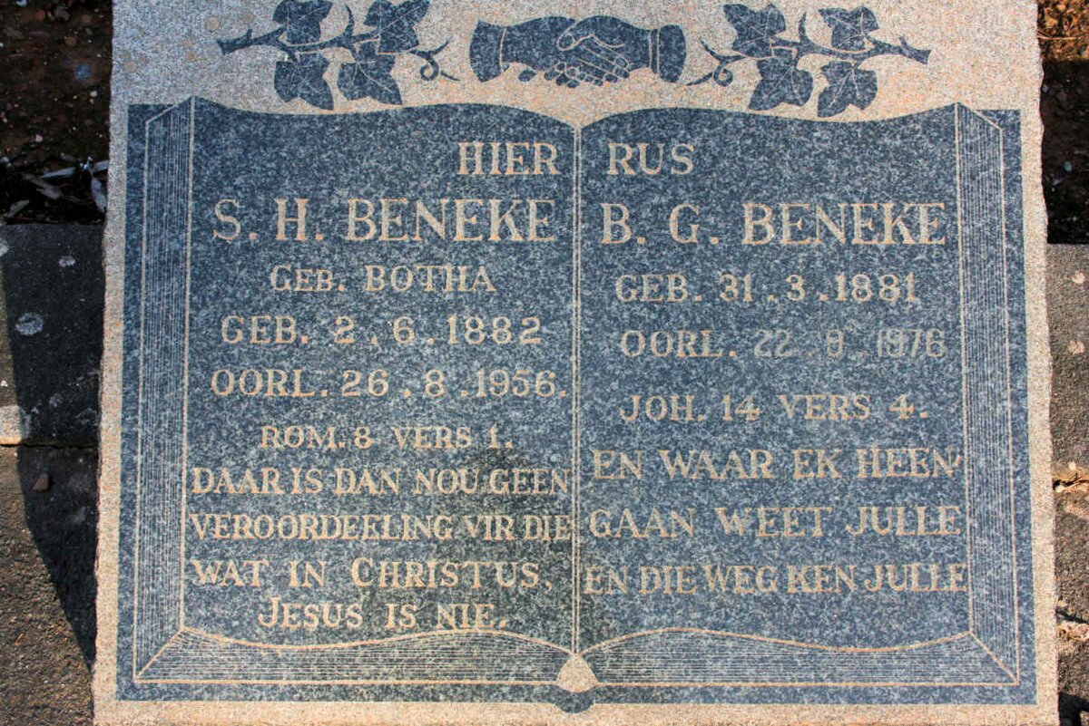 BENEKE B.G. 1881-1976 &amp; S.H. BOTHA 1882-1956