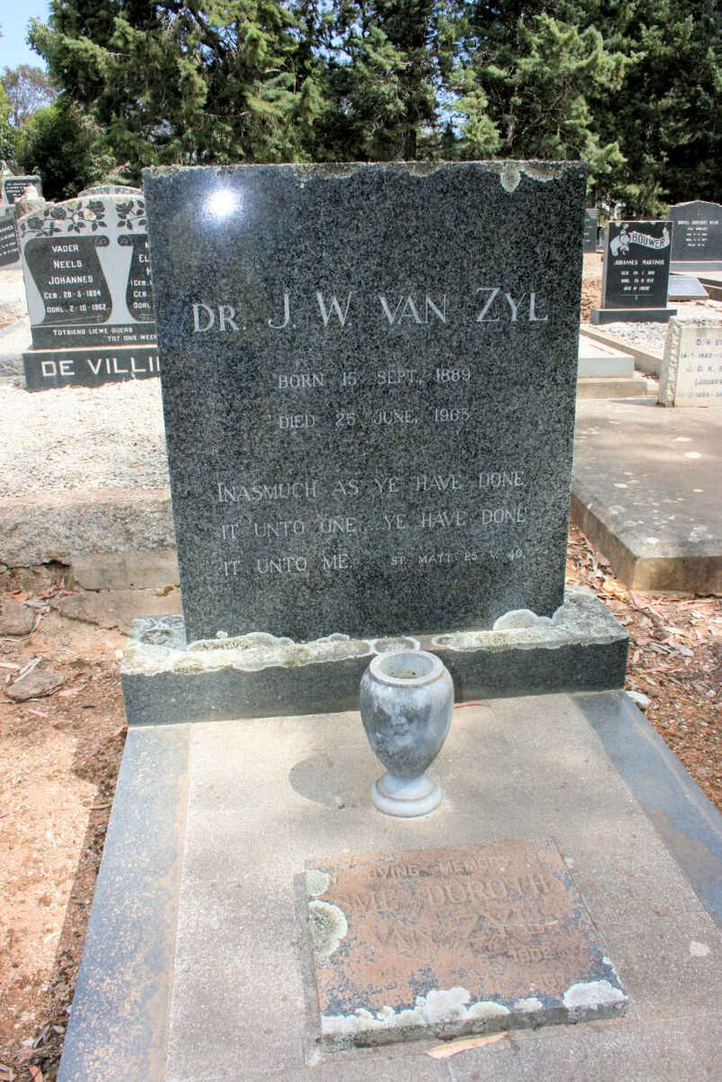 ZYL J.W., van 1889-1963 &amp; Esme Dorothy 1902-1967