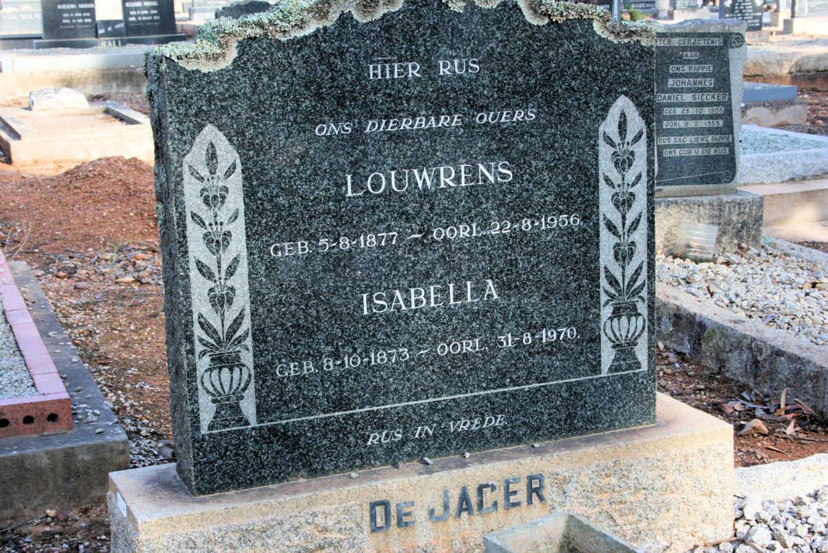JAGER Louwrens, de 1877-1956 &amp; Isabella 1873-1970
