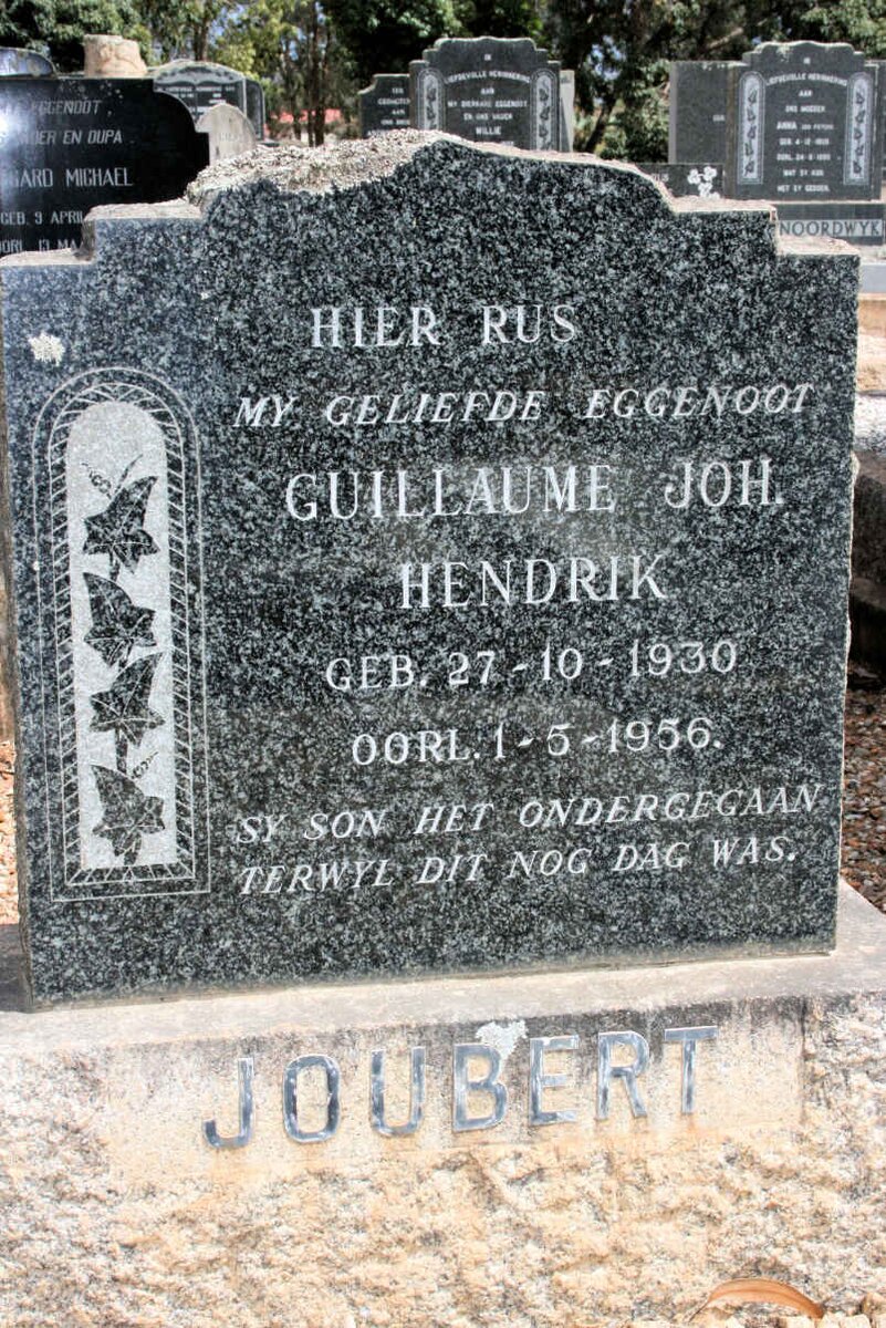 JOUBERT Guillaume Joh. Hendrik 1930-1956