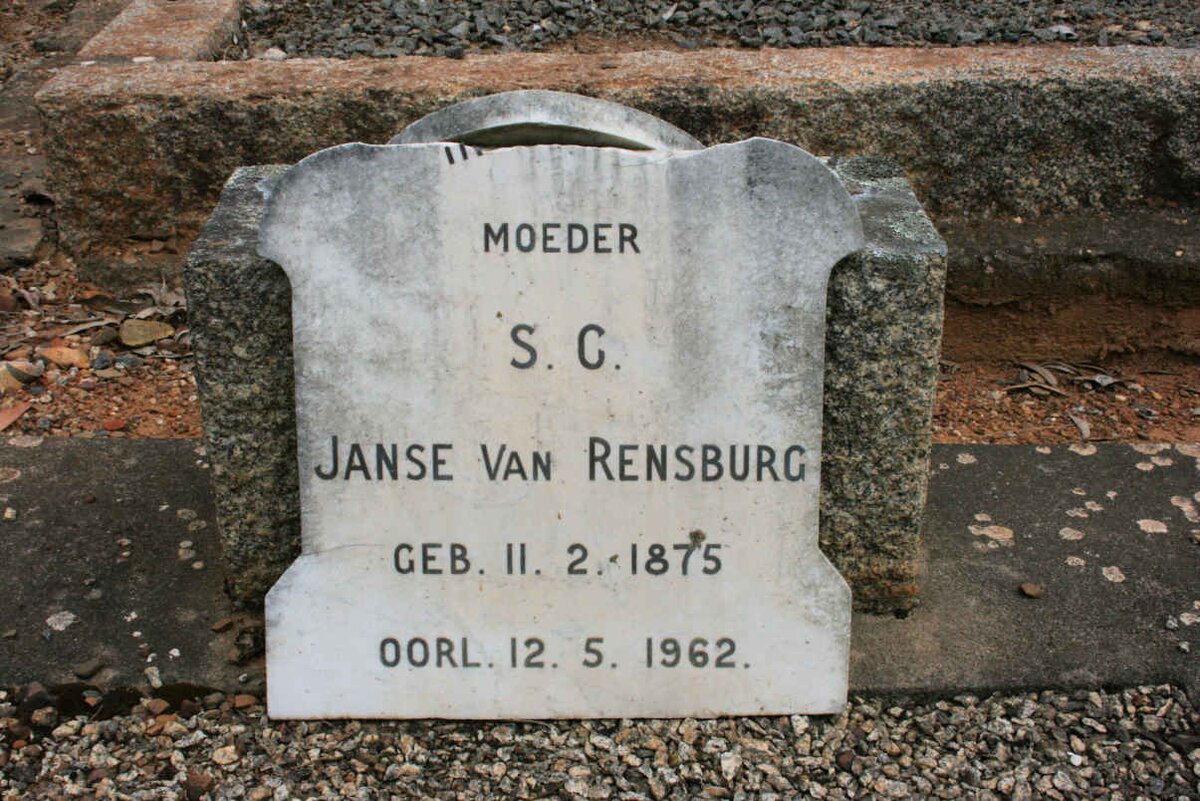 RENSBURG S.G., Janse van 1875-1962