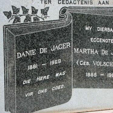 JAGER Danie, de 1881-1969 &amp; Martha VOLSCHENK 1885-1966